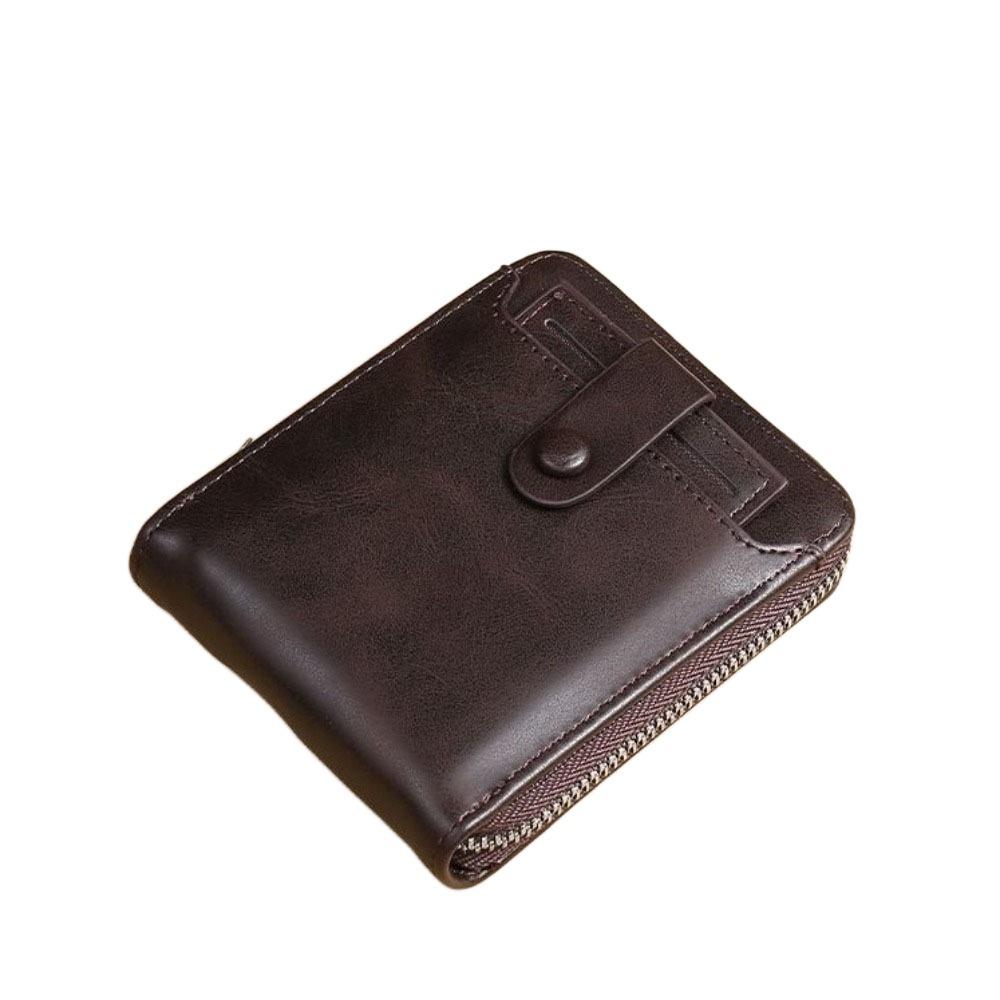 Solid Color Men Short Wallet External Male Wallet Vintage Business Card Bag  Outdoor
