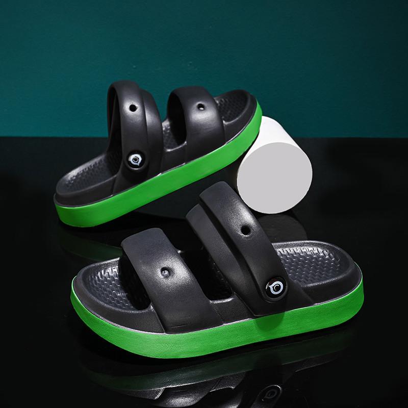 

Summer Stylish Boys Sandals Soft Eva Nonslip Design Comfortable Footwear For Beach And Adventure Black Glossy,26/27