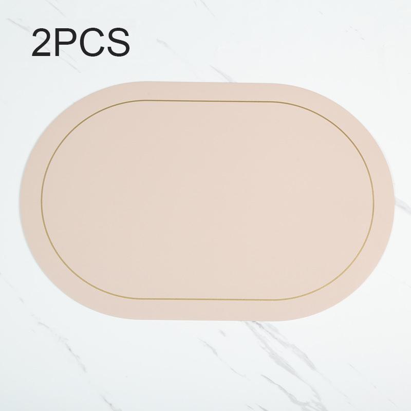 2PCS 45x30cm Leather Tableware Mat European Round Corner Decorative Pad Waterproof Oil Resistant Bowl Cup Table Mat Insulation