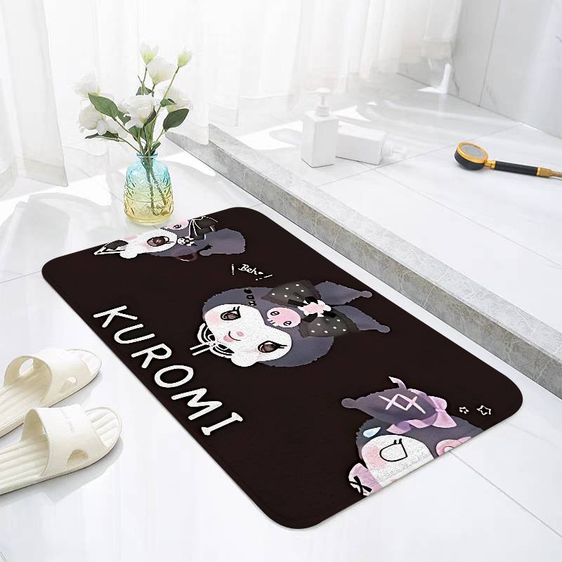 Cute Anime Kuromi Floor Mats Home Laundry Rug Carpet For Living Room Decor Lounge Area Anti-slip Foot Mat Entrance Doormat