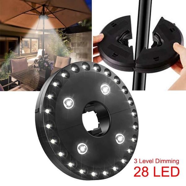 Fashion Parasol Led Light 3 Level Dimming 28 Led Pure White Camping Outdoor Tents