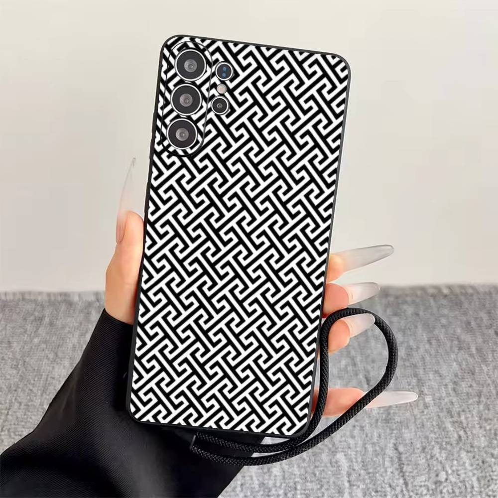 

G-Geometric P-Pattern Phone Case Black Silicone Soft For Samsung S25,S24,S21,S22,S23,S30,Ultra,S20,Plus,Fe,Lite Samsung S30Ultra5G