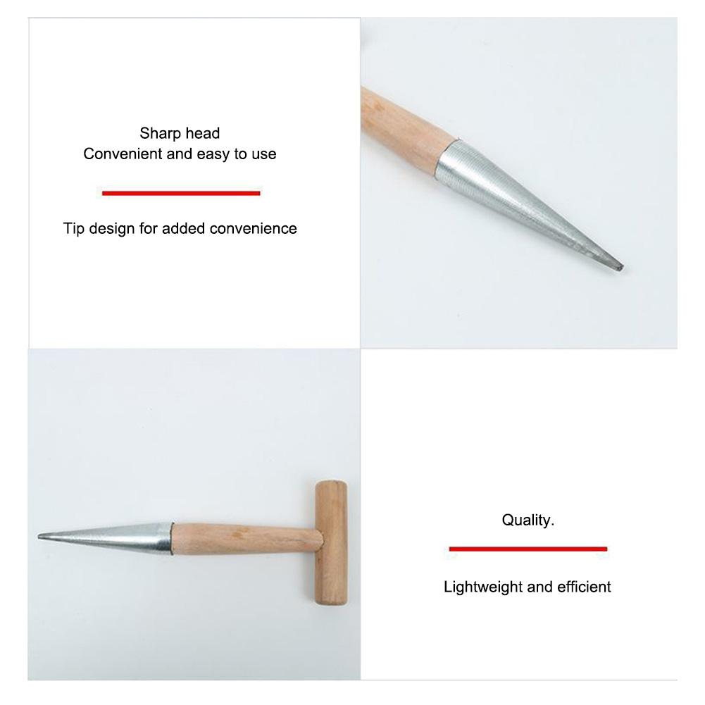 Hand Dibber Stainless Steel Seed Planter Tool With Wood Handle Hole Digger for Sowing Transplanting Planting Bulb Digging
