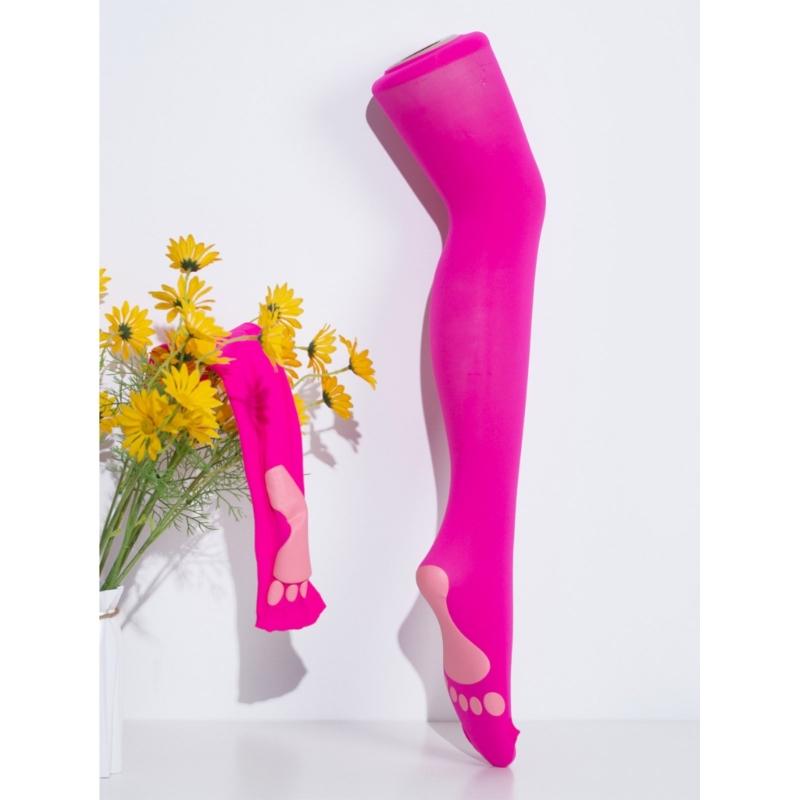 Foot Print Thigh High Socks Cute Over Knee Stockings Pink Footprint Over Knee Stockings Women Lolitas Long Boot Socks