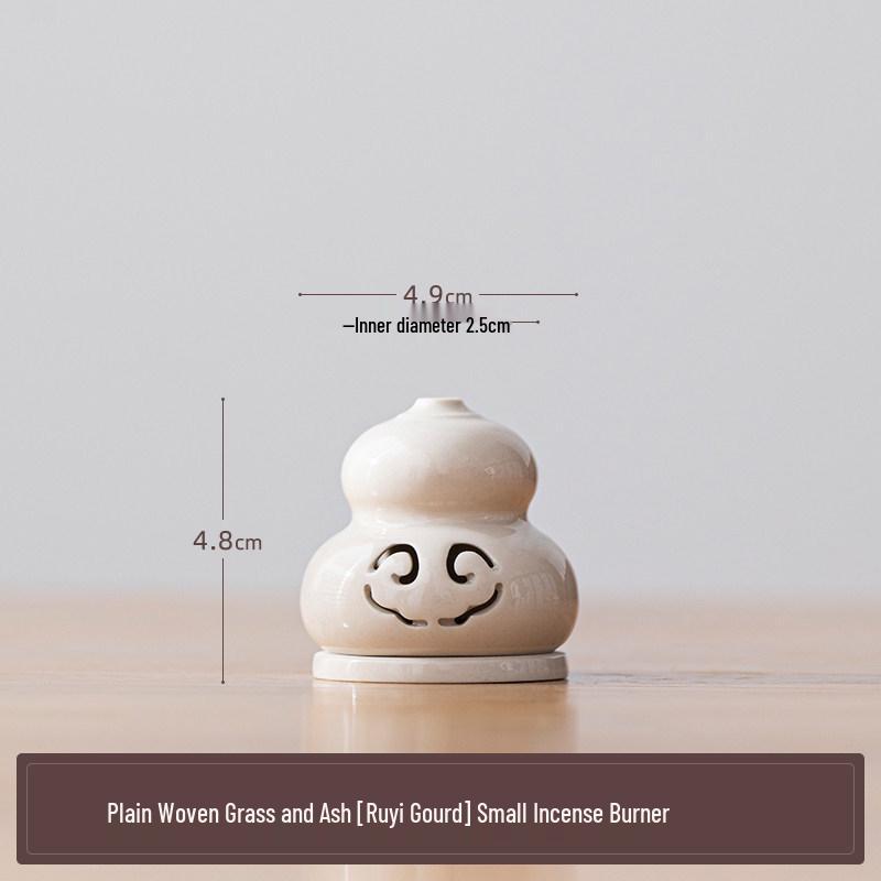 Zen Style Ceramic Gourd Incense Burner for Coil and Agarwood Incense, Home Tea Ceremony Burner