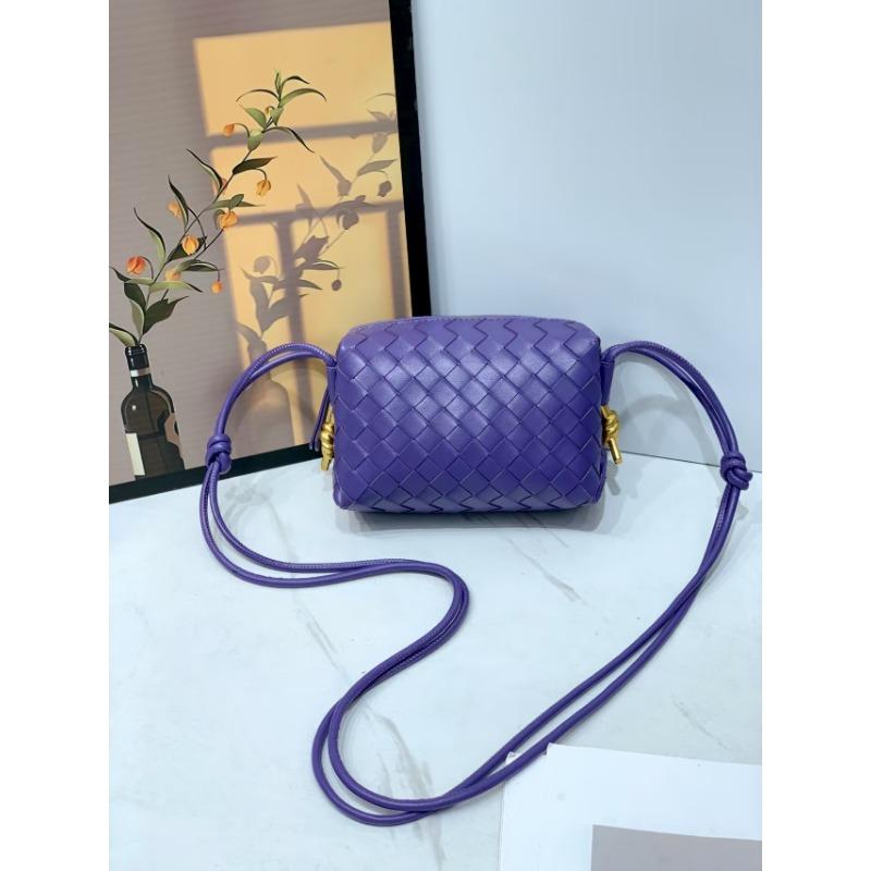 New wind braided camera bag, metal node braided small square bag, niche soft leather single shoulder messenger women's bag