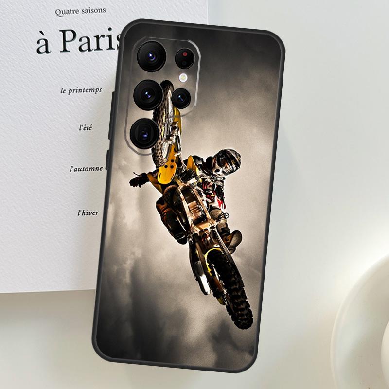 Moto Cross Motorcycle Sports Case For Samsung Galaxy S26 Ultra S25 S23 S22 S21 S24 Ultra S10 S20 Plus S25 FE Phone Cover