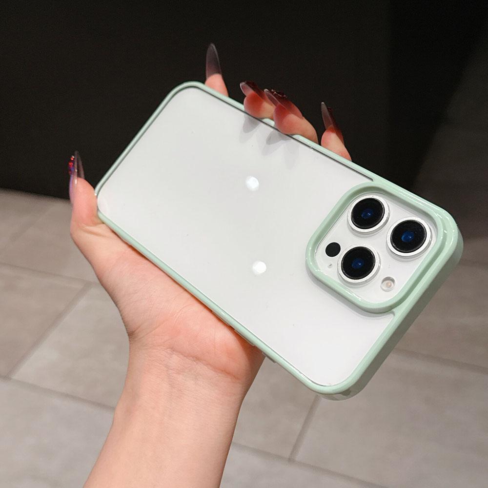 Luxury Candy Color Transparent Phone Case For iPhone 11 12 13 14 15 16 E Pro Max Plus Clear Acrylic Bumper Back Cases Cover