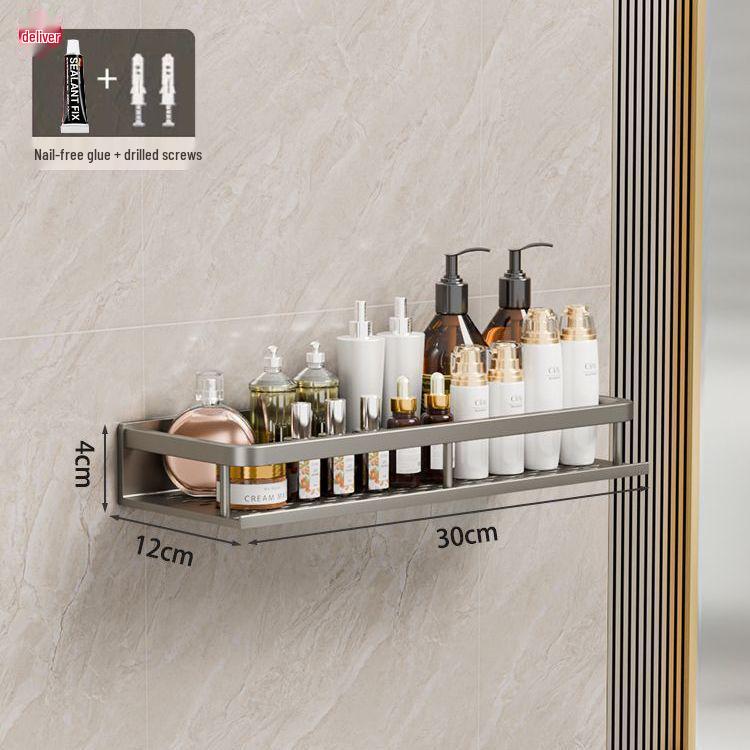 Punch-Free Wall-Mounted Bathroom Shelf & Storage Rack
