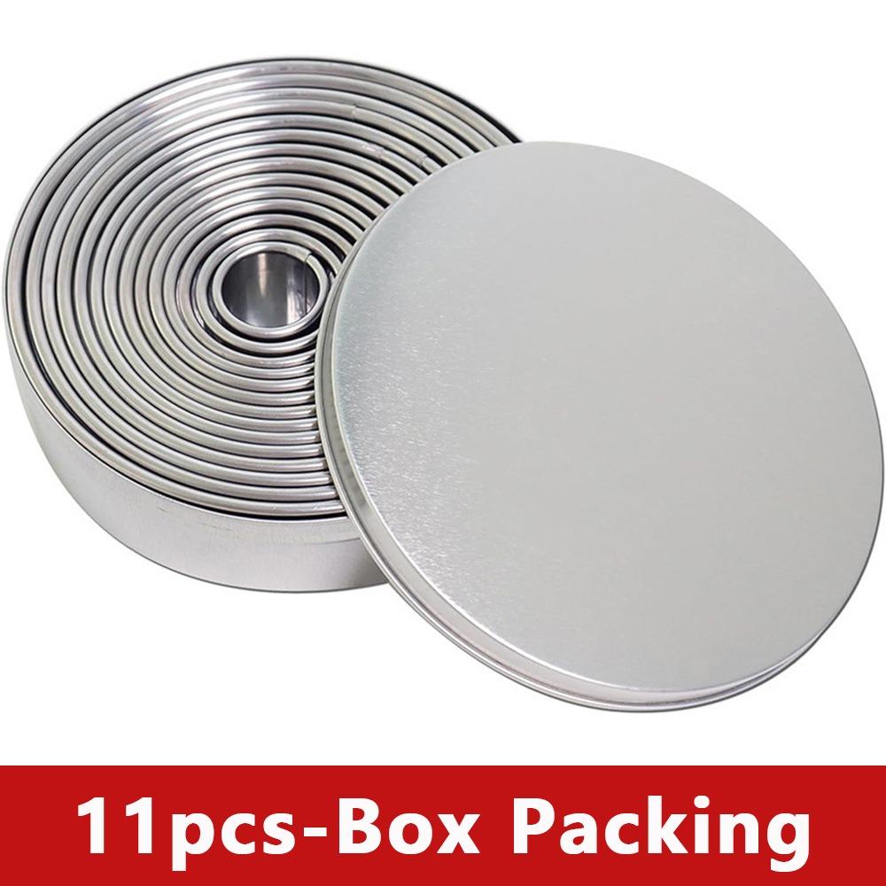 11/12pcs Stainless Steel Biscuit Mold 11/12PCS Set Round Shape Dough Cutter Dumplings Skin Mold Baking Pastry Mold Pastry Making