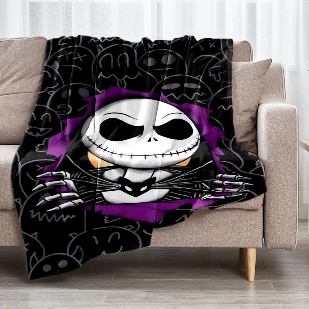 The Nightmare Before Christmas Theme Printed Blanket - Perfect for Couch, Bed, Travel & Outdoor Use | Machine Washable, Cozy & Durable.