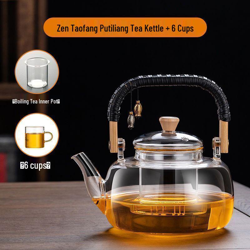 2025 Automatic Electric Ceramic Stove & Large Glass Tea Kettle Set - High Temp Resistant for Brewing