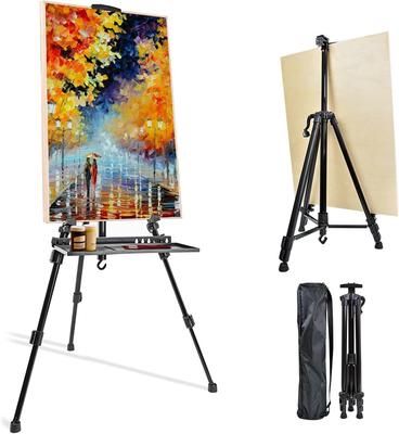 Stahlhöhe Ideal für Kompakt und Inklusive Aufbewahrungstasche Staffelei, 55-160cm, 3-stufige Verstellung, Ausstellung, Malerei, Dekoration, Beschilderung, Skizzieren,