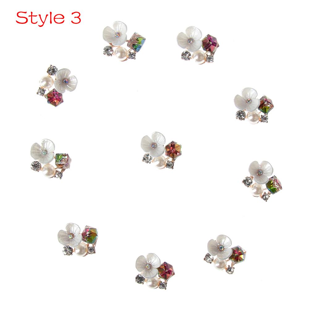 Clothing Decoration Hairpin Accessories Flatback Pearl Buttons Apparel Sewing Rhinestone Button Flower Buckle For 10PCS