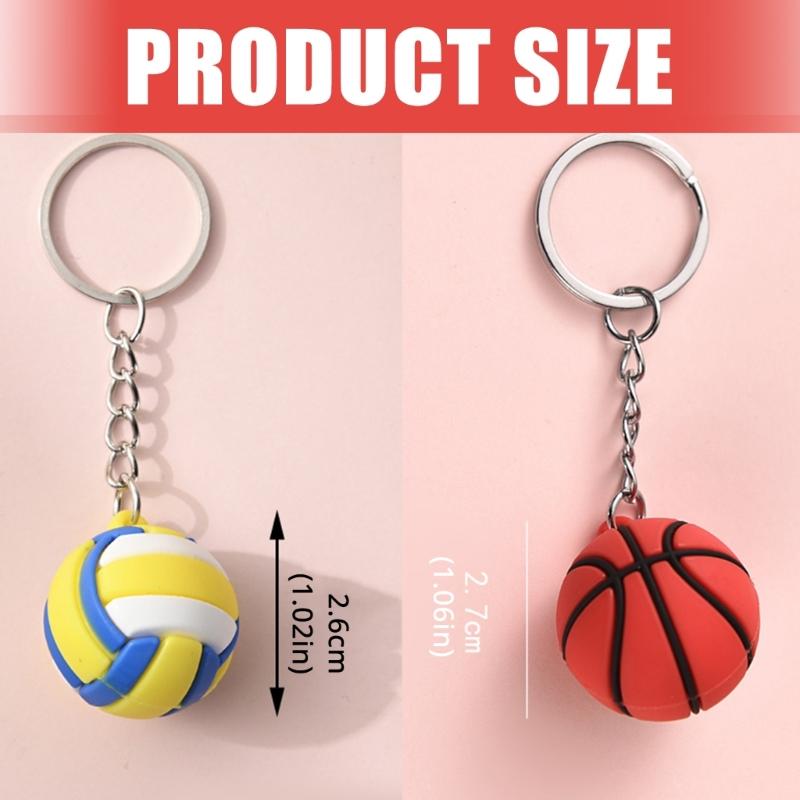 Volleyball Keychains Small and Exquisite Accessories Fashion Key Ornament PVC Texture Suitable for Keys and Various Bags