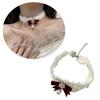 Bohemian Snowflake Pearl Necklace Bowknot Pendant Clavicle Chain Christmas Bows Collarbone Chain for Women Girls
