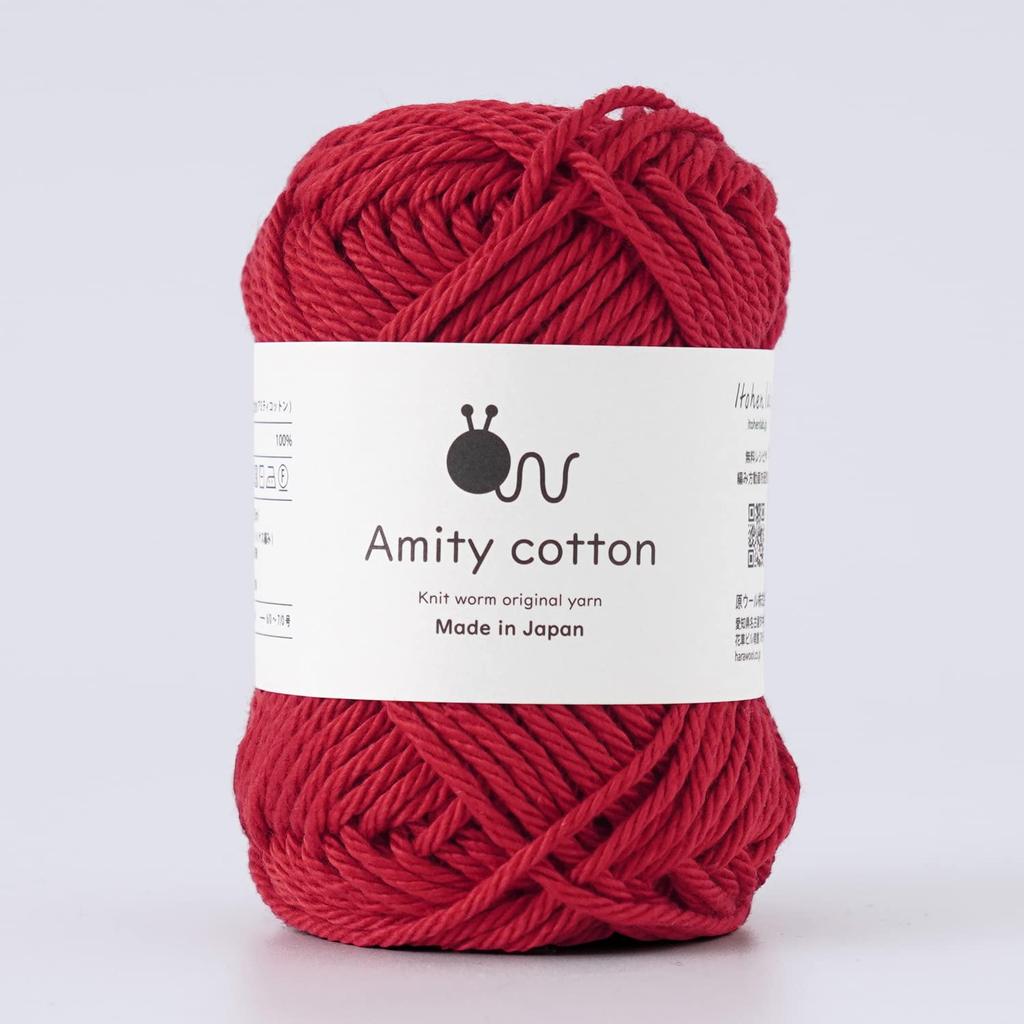 Amity Cotton Wool Extra 30g Made In 8 Red Yarn, Thick, (approx. 36m), 100% Cotton, Japan, 5-Ball Set,