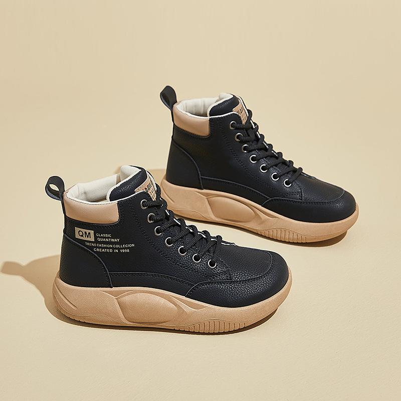 

инс трендовые ботинки мартин женские 2025 весна новые британские повседневные туфли на платформе с утолщенной подошвой студенческие ботинки-локомотивы XQ5758 40 чёрный