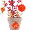 Artificial Potted Flower Bonsai Chinese Year Ornaments for Garden Dining Room
