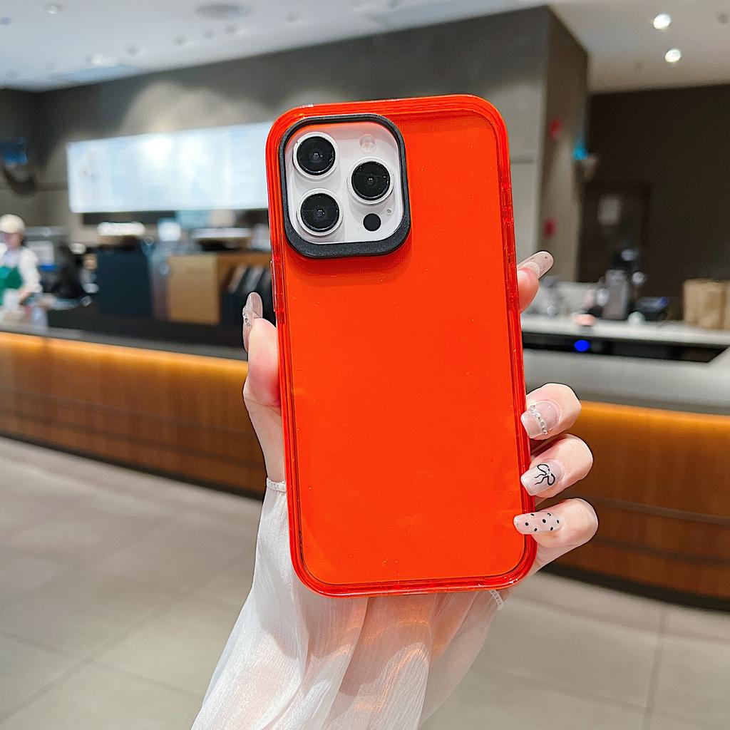 5-meter Anti-drop Thickened Colored Transparent Double-piece TPU Phone Case, Suitable for Black Ring Protective Case of IPhone15 PRO