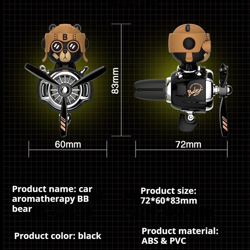 Car Air Freshener Cartoon Pilot Rotating Propeller Outlet Fragrance Magnetic Auto Accessories Interior Perfume Diffus