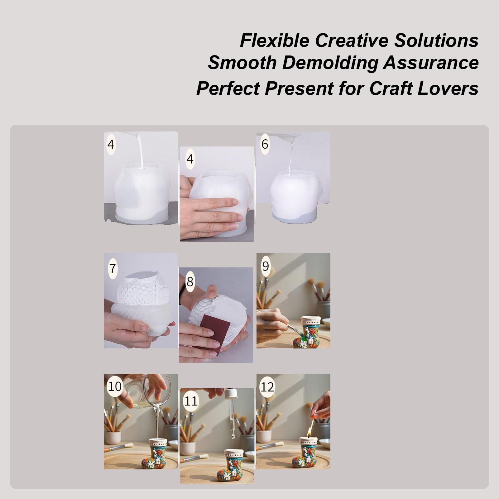 

Christmas Silicone Mold Stocking Planter Mold Seasonal Festive Candle Holder Home Decor Storage Jar Planter Craft Moulds For Wax China Mainland