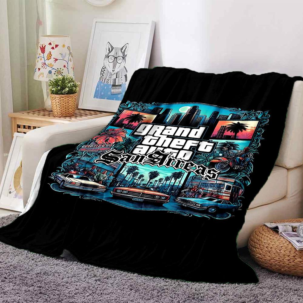 

1pc Grand Theft Auto San Andreas Soft Flannel All-Season Throw for Home, Office, Outdoor UseDurable Comfort 100464 80cmx120cm(31inx47in)