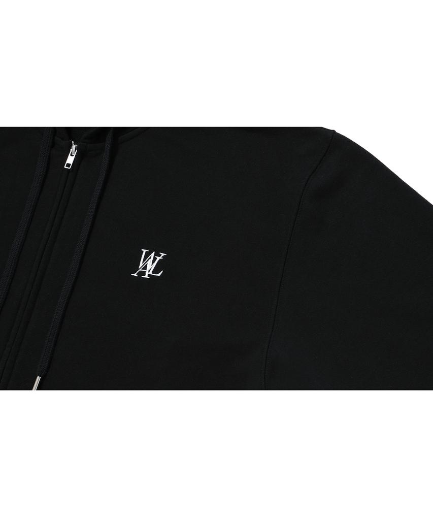Wooalong (Brushed)Signature Hood Zip-Up - Black