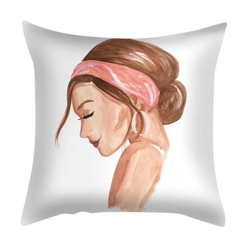 Zuhause Schlafzimmer Wohnzimmer Sofa Auto Stoff Kissenbezug Kissenbezug Grüne Pflanze Meerblick Kissen