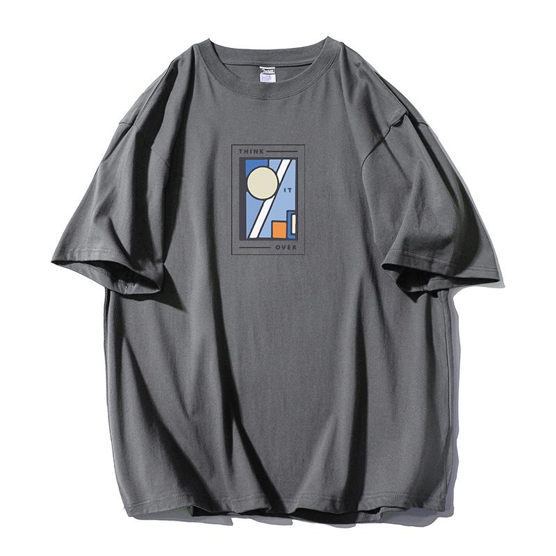 Shellsuning Oversized bavlněná trička s grafikou Muži Léto Měkké Trička s krátkým rukávem Dámská Móda Univerzální pulovry Dámské