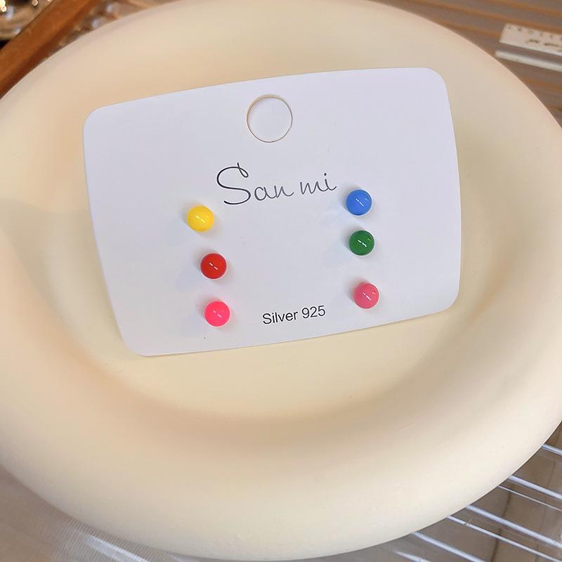 Mori sweet diamond-set love flower earrings temperament small fresh stud earrings personality cute girl heart earrings