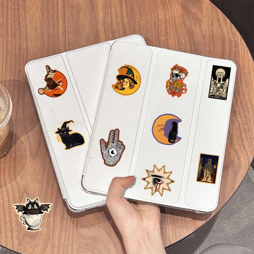 10/50Pcs Occult Celestial Creepy Stickers Gothic Moon Decals For Phone Scrapbook Suitcase Skateboard Guitar DIY Aesthetic Stickers