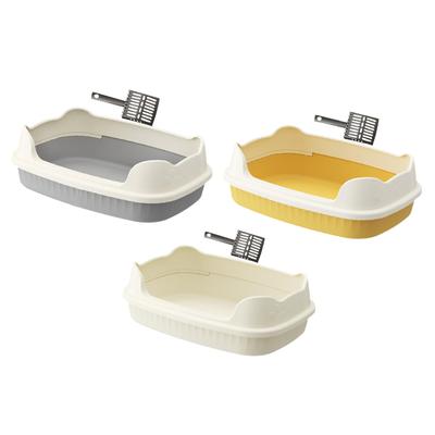Katzenklo für Wohnungskatzen Katzen Sandkasten Katzen Sandbecken Spritzschutz Katzen Toilettenschale Kätzchen Streuschale Katzentoilette Katzen Streuwanne