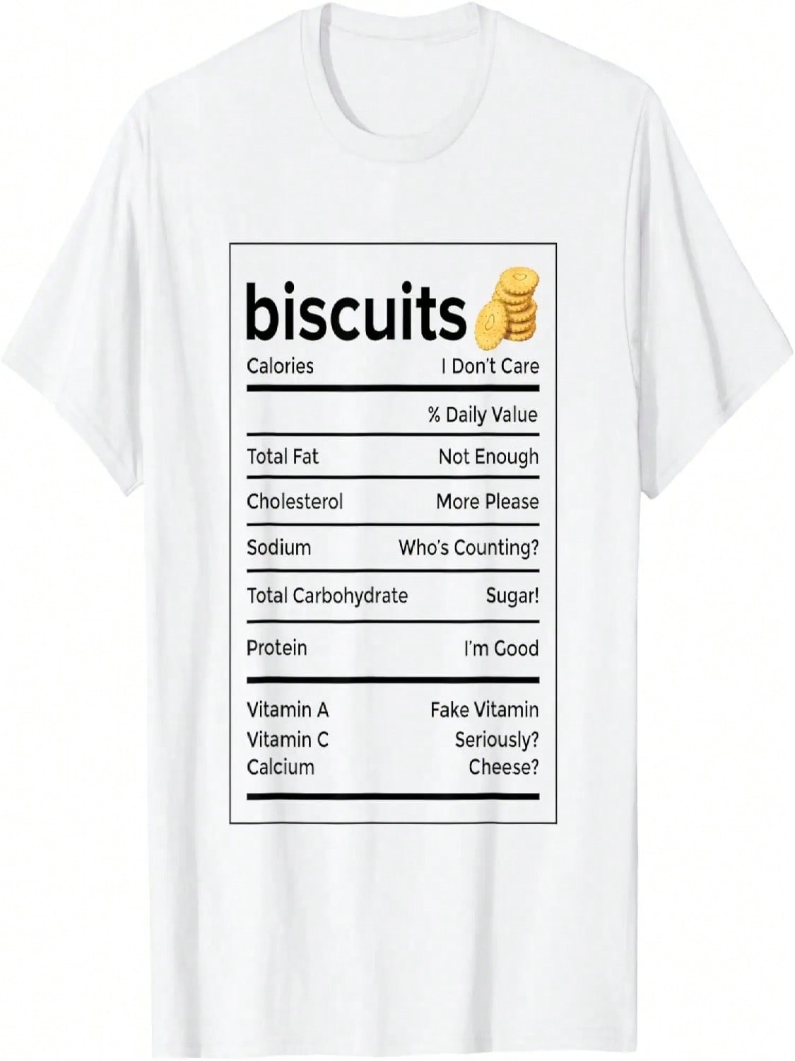 Biscuits Nutrition Facts Funny Thanksgiving Christmas T-Shirt S