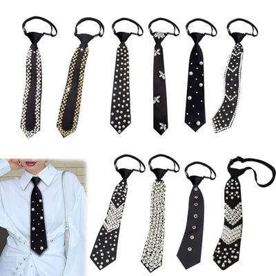 Women Tie Adjustable Pre-Tied Black Tie School Uniforms Cosplay Weddings Parties Formal Casual Events Tie Accessories