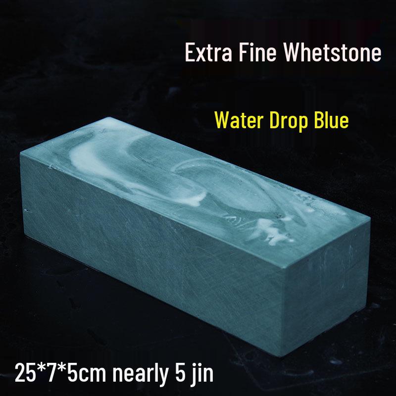 Extra Großes Küchenmesser Schärfset: Traditioneller Ölstein & Grober Schleifstein mit Schlamm