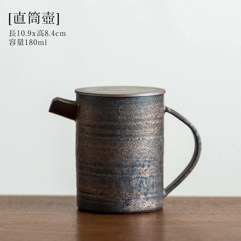 

Чайник с позолоченной глазурью, чайник ручной работы в стиле ретро, ​​ржавчина, керамический одиночный горшок, бытовой чайный сервиз кунг-фу, горшок с боковой ручкой