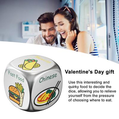Food Decision Dice 6 Sides Fast Food Chinese Sushi Mexican Steakhouse Italian Dinner Decider Dice Date Couple Valentine's Day Gifts