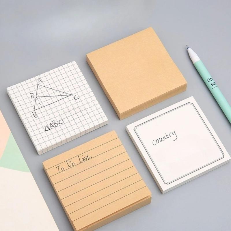80Sheets Simple Sticky Stationery Notepad Office Bookmark Sticky Notes Posted Design Stickers In Notebook Creative Memo Pad