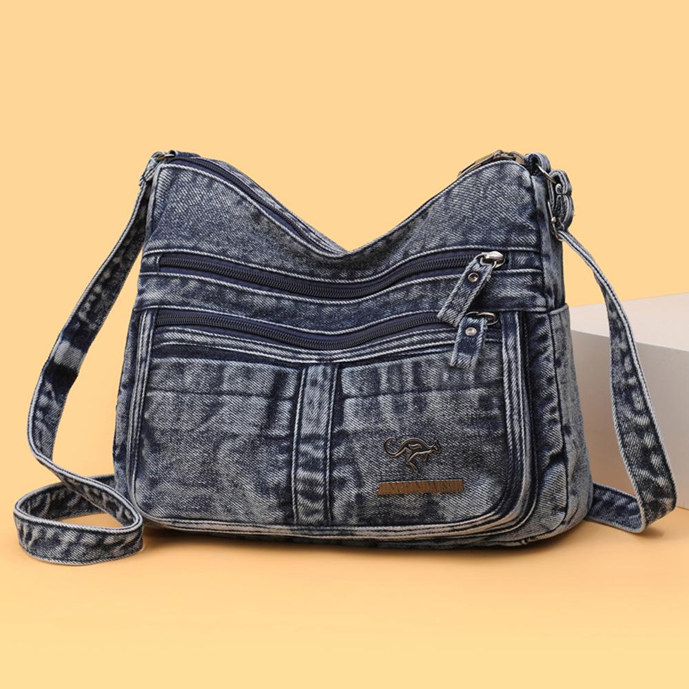 Denim Multi-Layer Small Square Bag Women's Shoulder Crossbody Bag