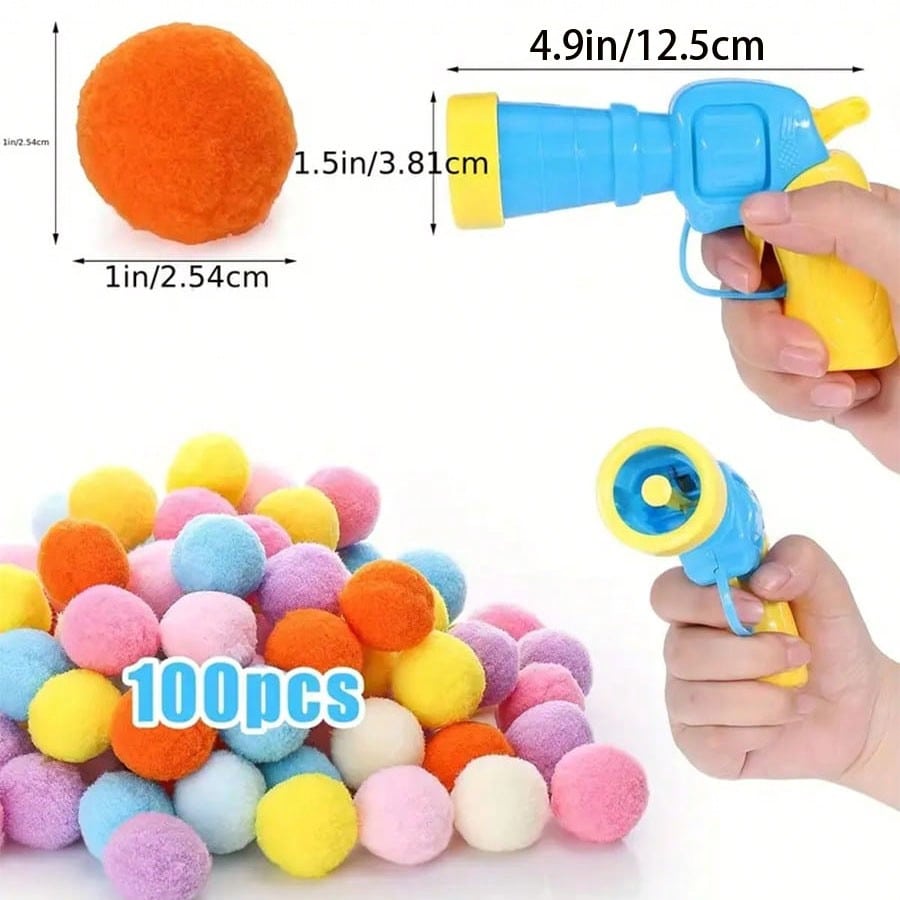 Divertente Set Lancia-Bambole Peluche Interattive Fai-da-te per Gatti/Cani, Kit Pistola Giocattolo per Addestramento Indoor, Lancia Palle di Pelo Silenzioso ad Alta Elasticità
