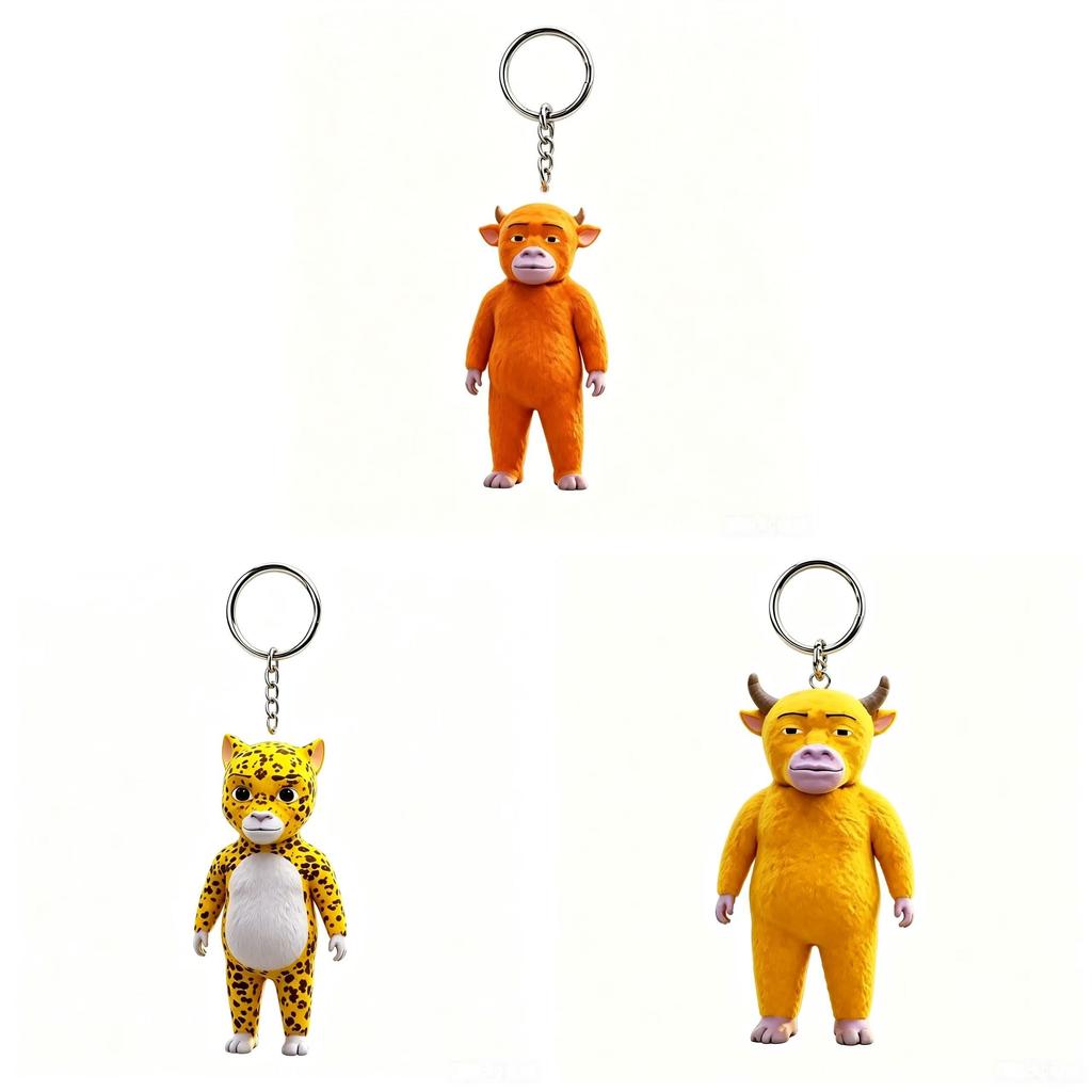 Portachiavi Niu Lai con Morbido Peluche Corto per Decorazione Zaino Regalo per Amici