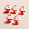 10pcs Cute Enamel Christmas Santa Claus Charms Snowman Bell Pendants for Necklace Earrings DIY Bracelet Jewelry Accessories