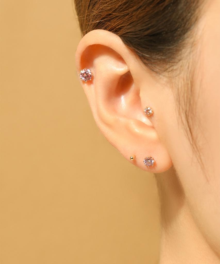 Minimalpiercing 14K Moissanite Diamond Queen Piercing Earrings