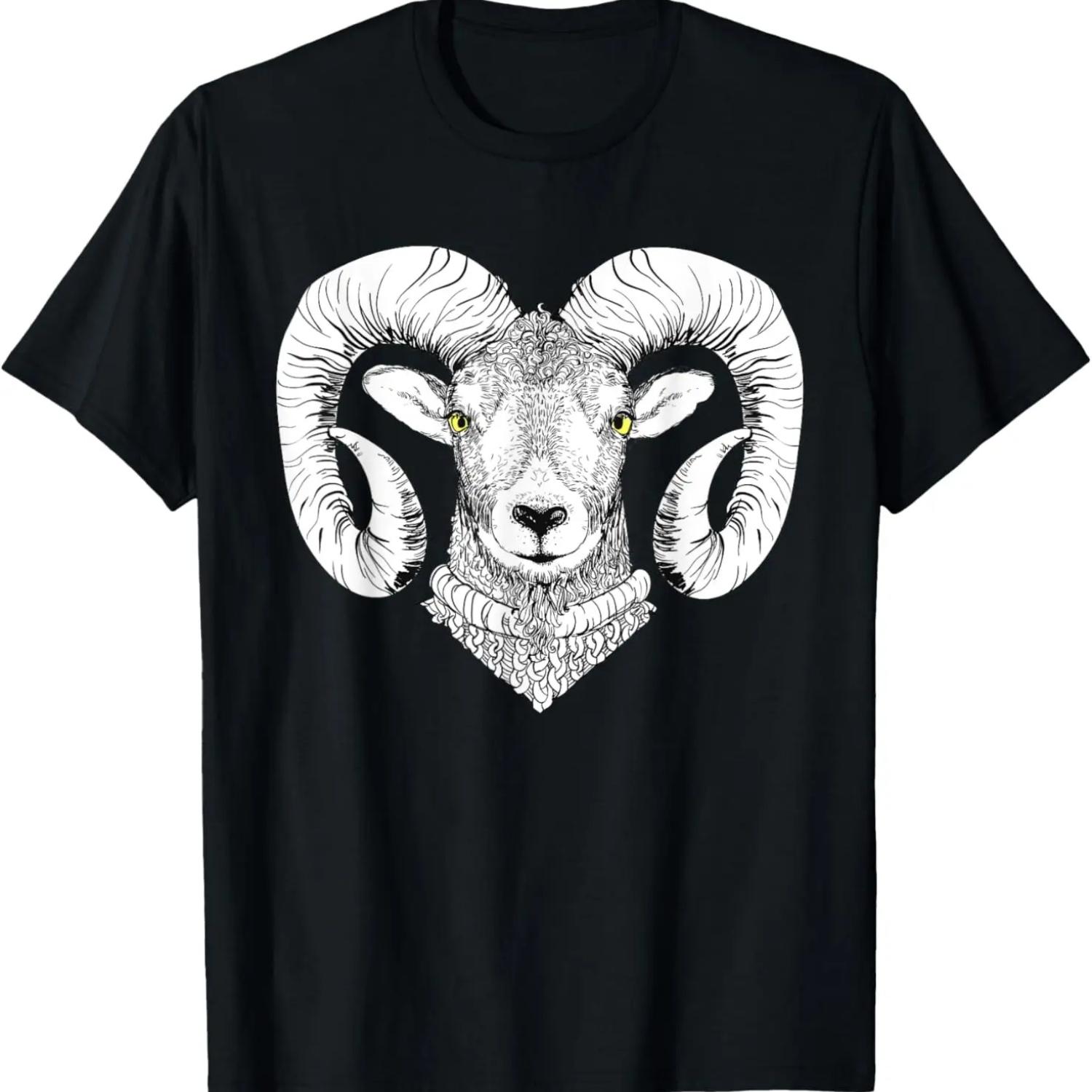 Hand Drawn Animal Art _ Ram _ Bighorn Sheep T-Shirt & Gift S чёрный