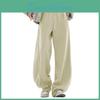 Leg Sports Trendy Wide Womens Pants Casual Elastic Waist Loosefit Straight Tube Pants With Pockets