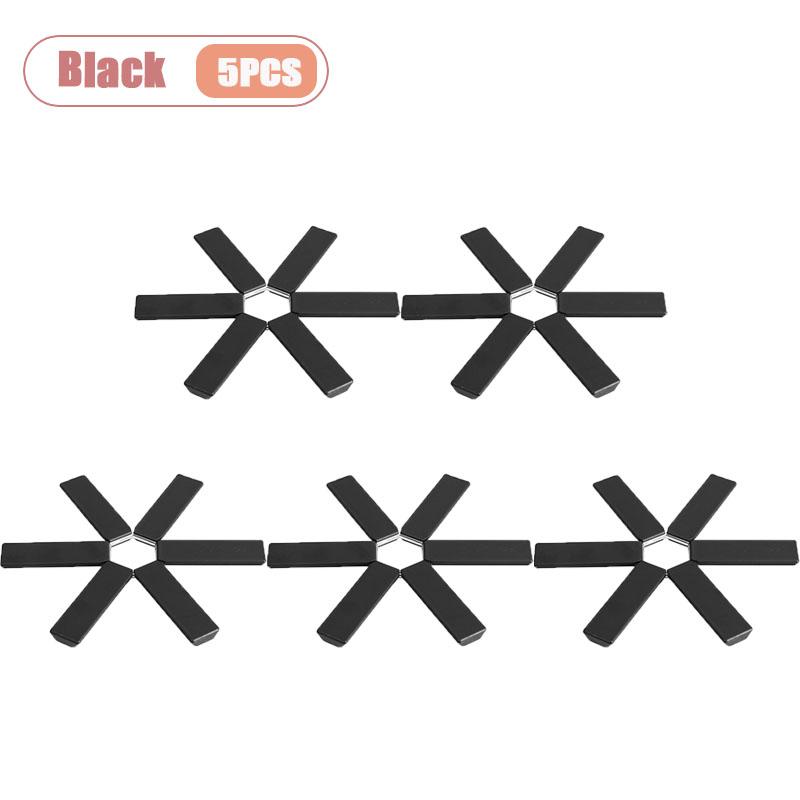 1-10PCS Foldable Silicone Trivet Six Claws Heat Resistant Pad for Hot Pots and Dishes Kitchen and Table Protector Mat