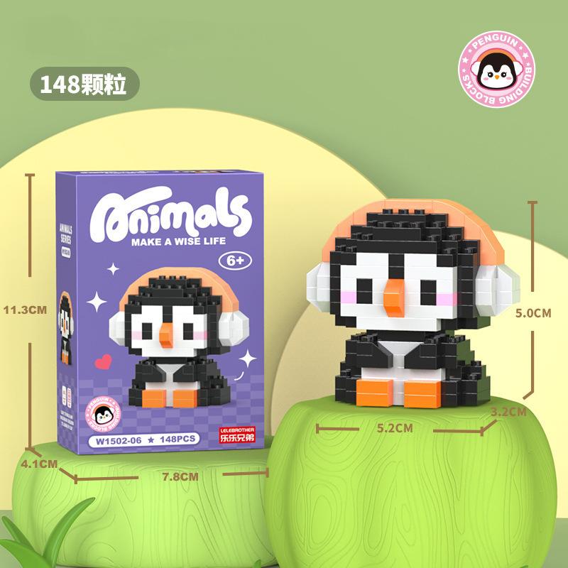 DIY Cartoon Animals Building Block Set Micro ABS Plastics Mini Blocks Construction Includes Tigers Bears MOC Construction Toys