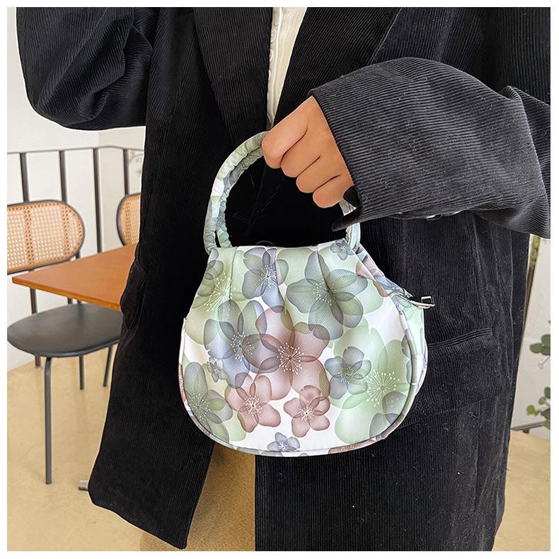 2025 Women's Mini Round Handbag - Flower Design, Casual Outing Coin Purse & Mobile Phone Bag