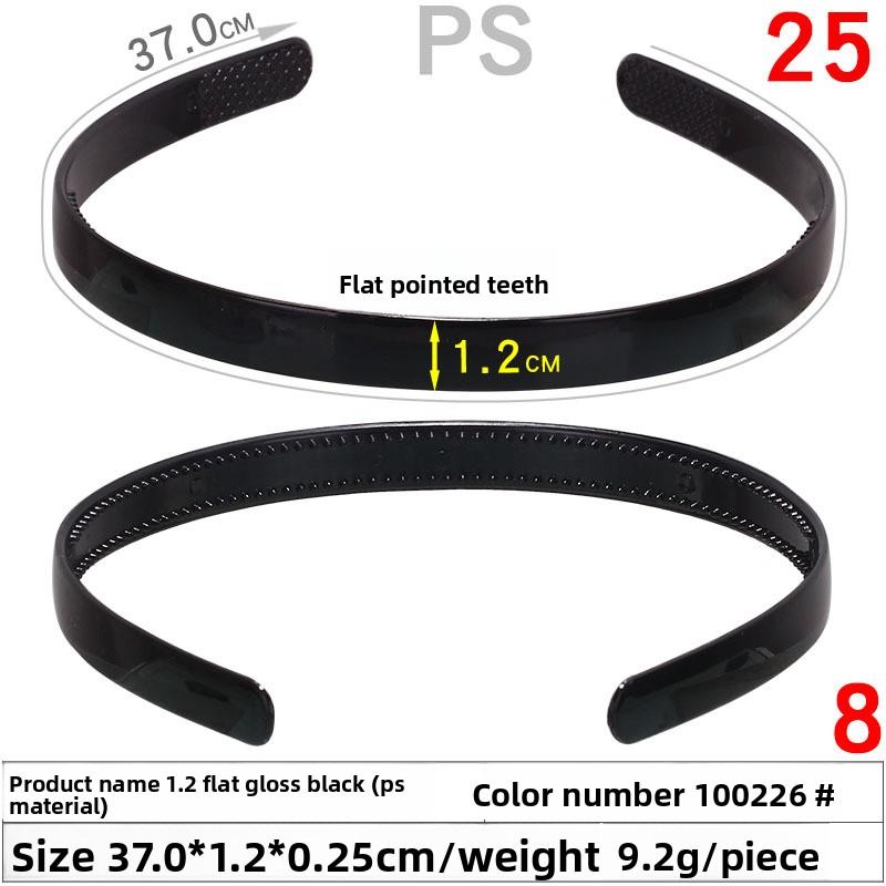 Bandă de păr din plastic negruBaston răsucitBandă de cap stil naționalBandă de păr școală primară